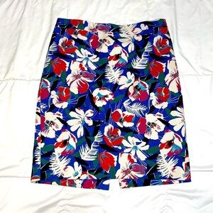 🌺 J. Crew Hawaiian floral basketweave lined pencil skirt cotton size 6